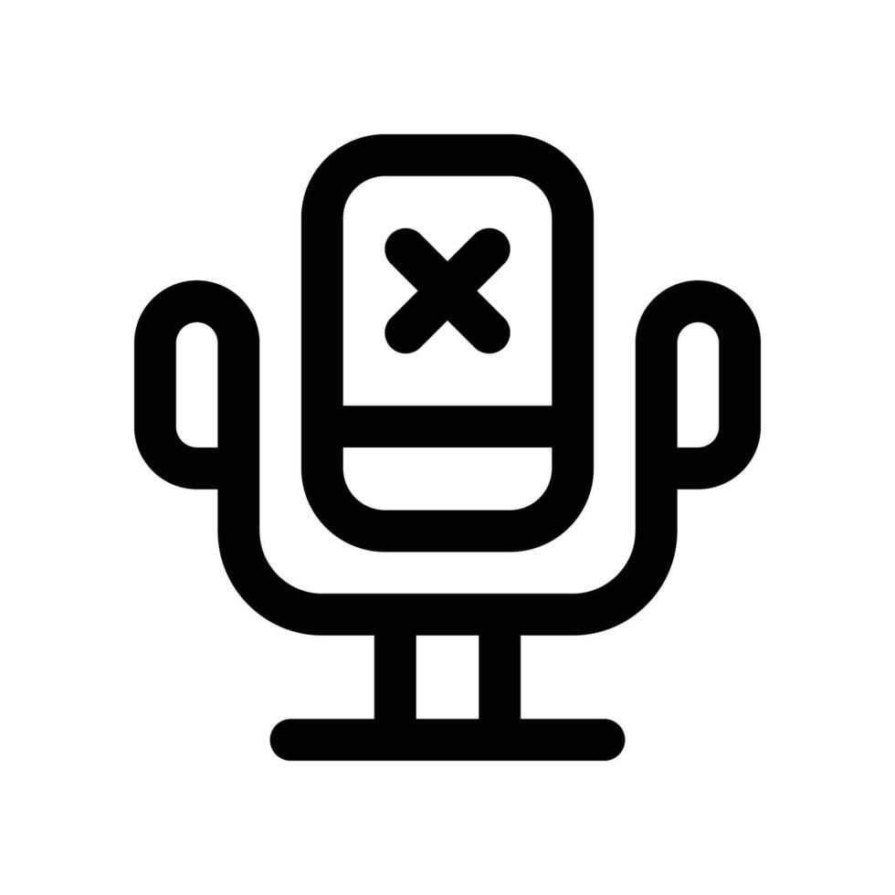 no mic icon. vector line icon for your website, mobile, presentation, and logo design.