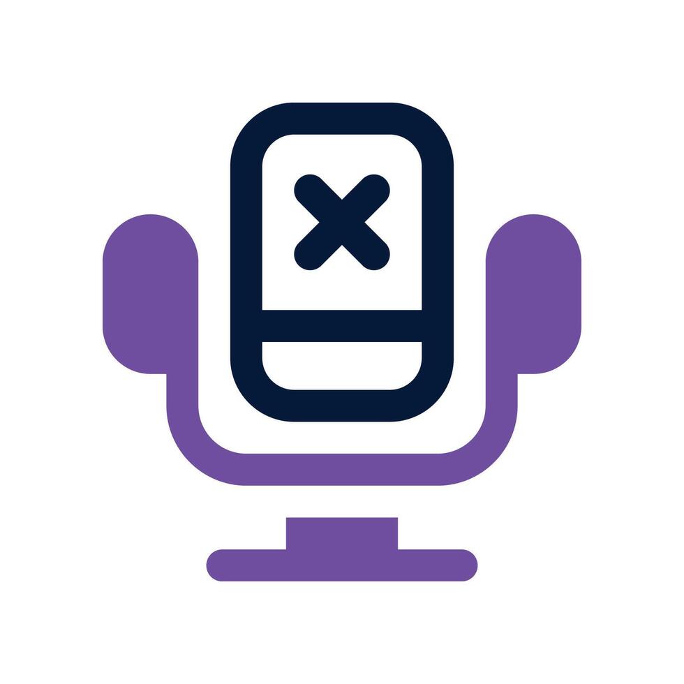 no mic icon. vector dual tone icon for your website, mobile, presentation, and logo design.