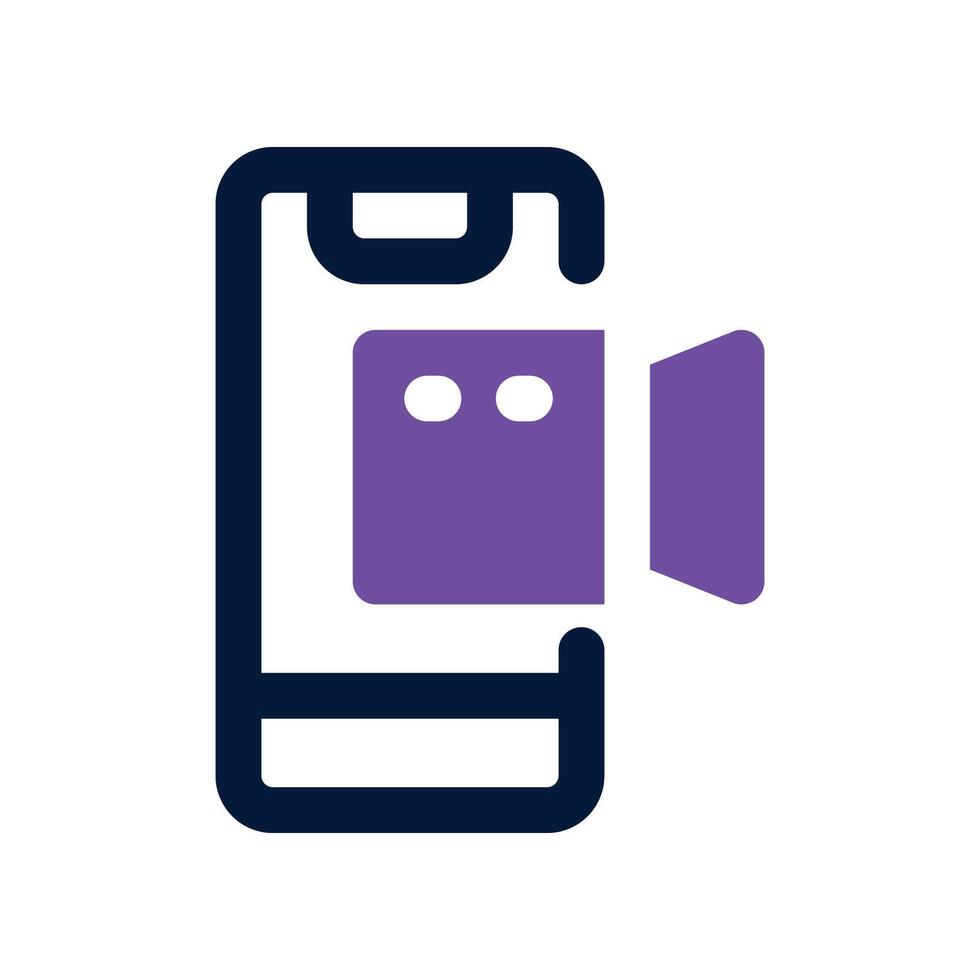 mobile video icon. vector dual tone icon for your website, mobile, presentation, and logo design.