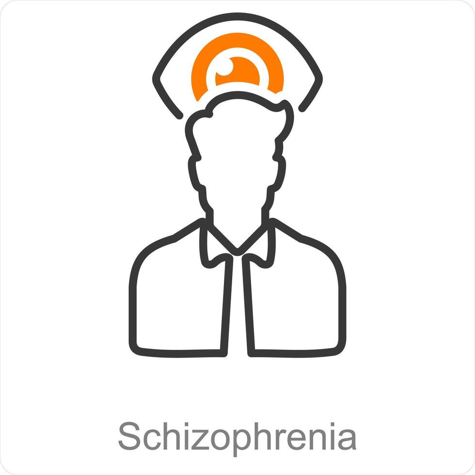 Schizophrenia and mind icon concept vector