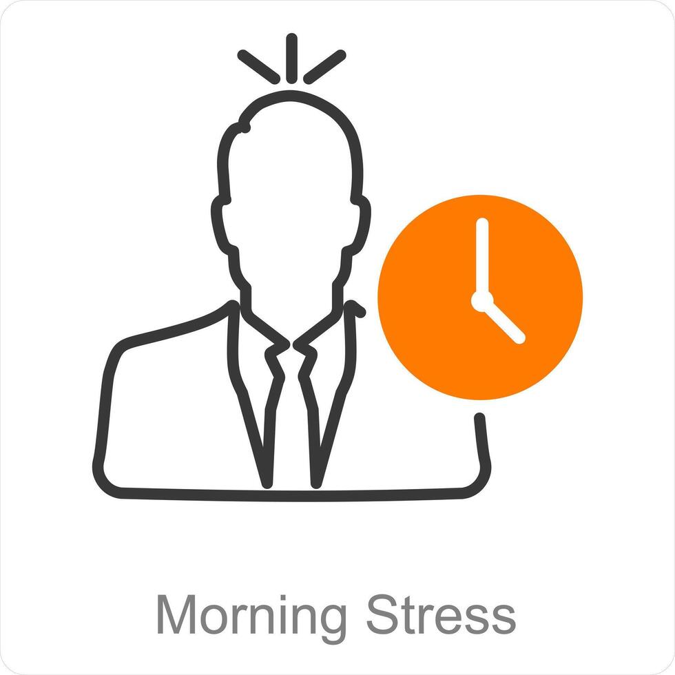 Morning Stress and work icon concept vector