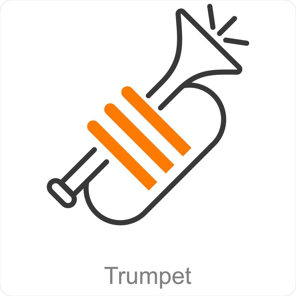 trompeta y música icono concepto vector