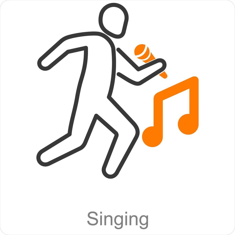 Singing and melody icon concept vector