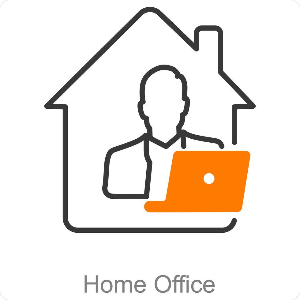 Home Office and office icon concept vector