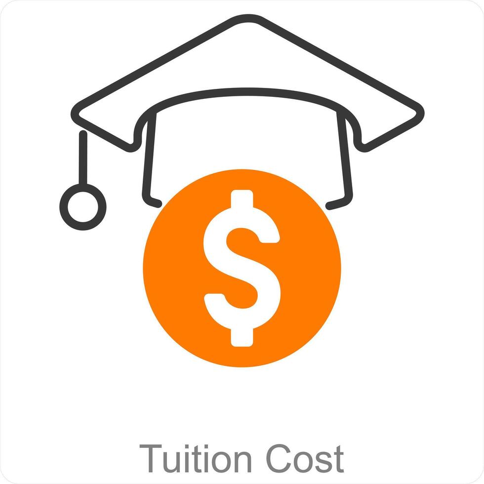 Tuition Cost and tuition icon concept vector