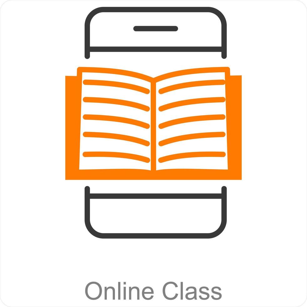 Online Class and learning icon concept vector