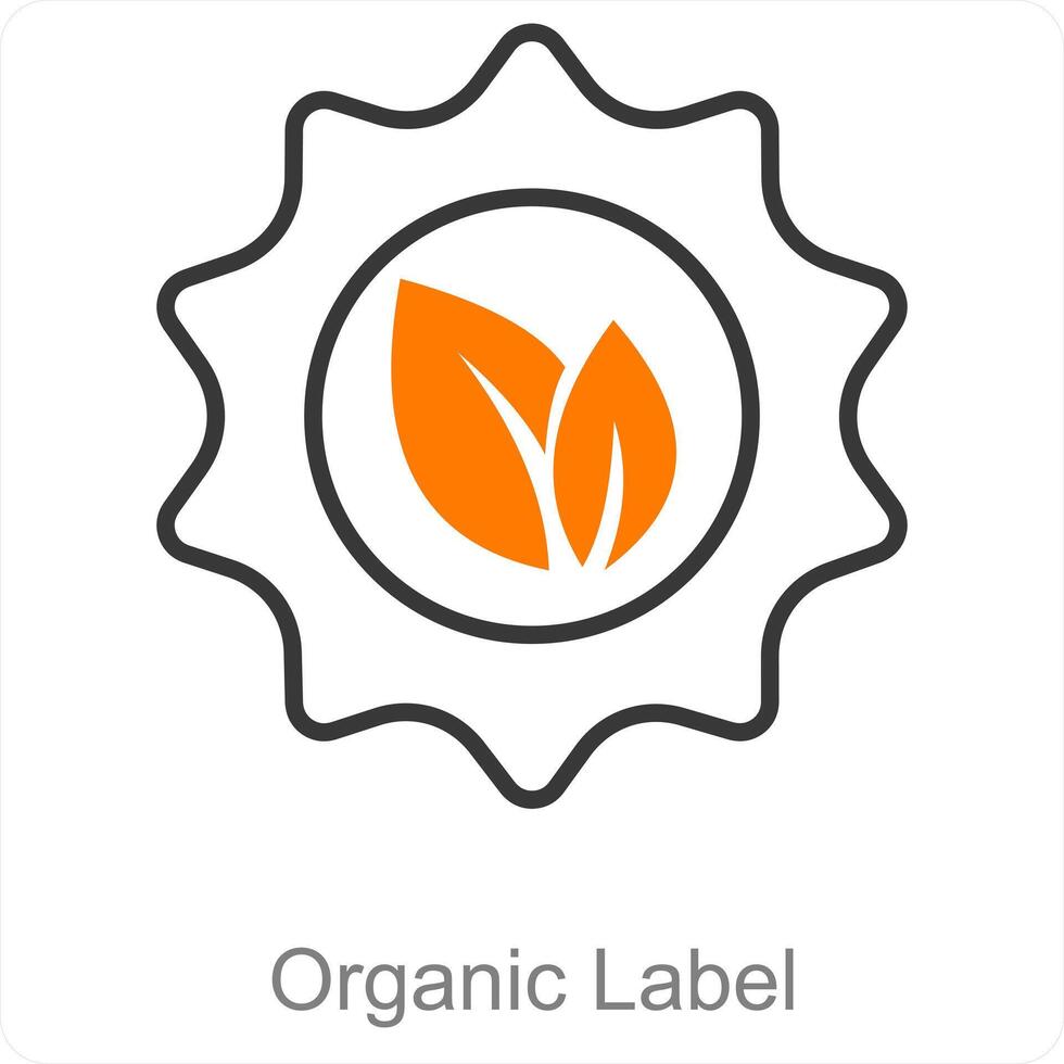 Organic Label and green icon concept vector