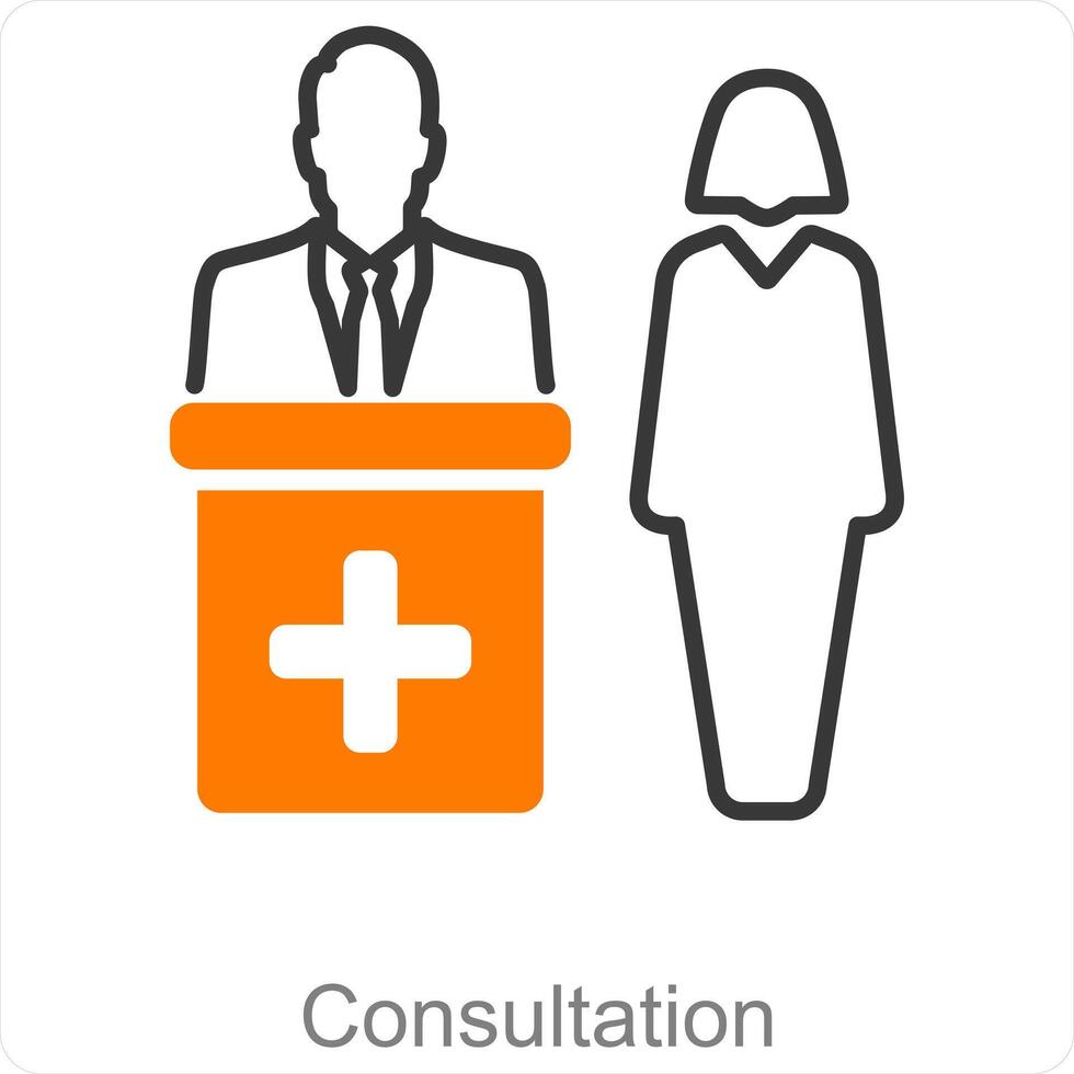 Consultation and discussion icon concept vector