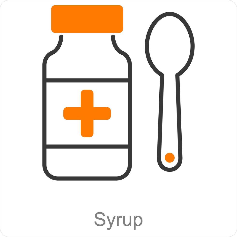 Syrup and bottle icon concept vector