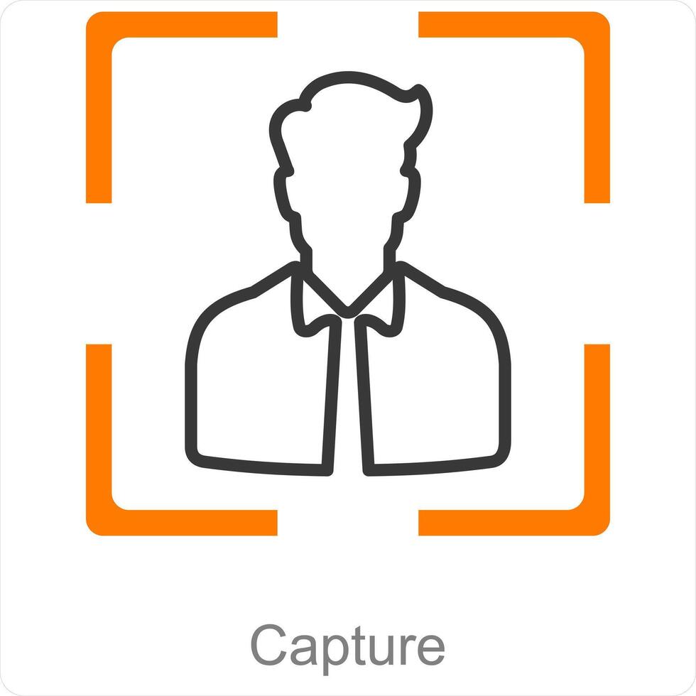 Capture and camera icon concept vector
