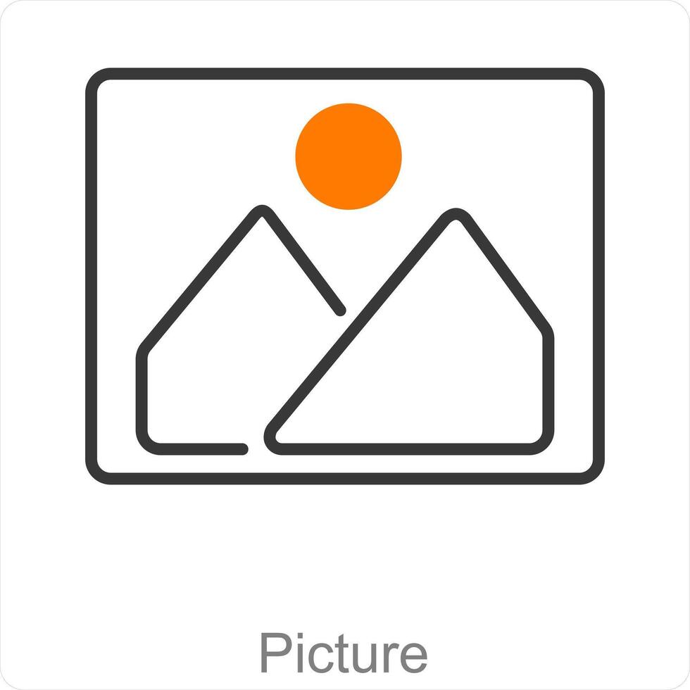 Picture and camera icon concept vector