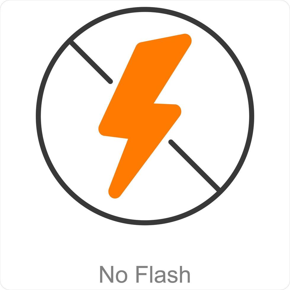 No Flash and dark icon concept vector