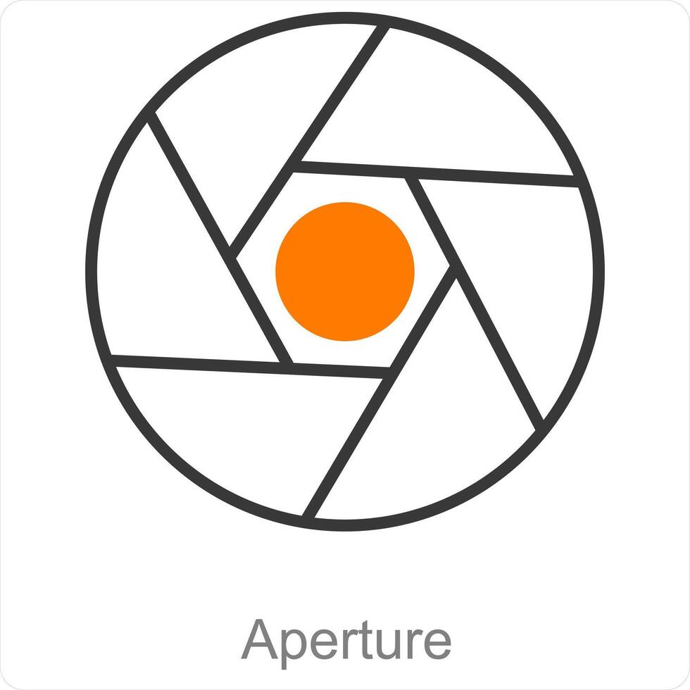 Aperture and camera icon concept vector