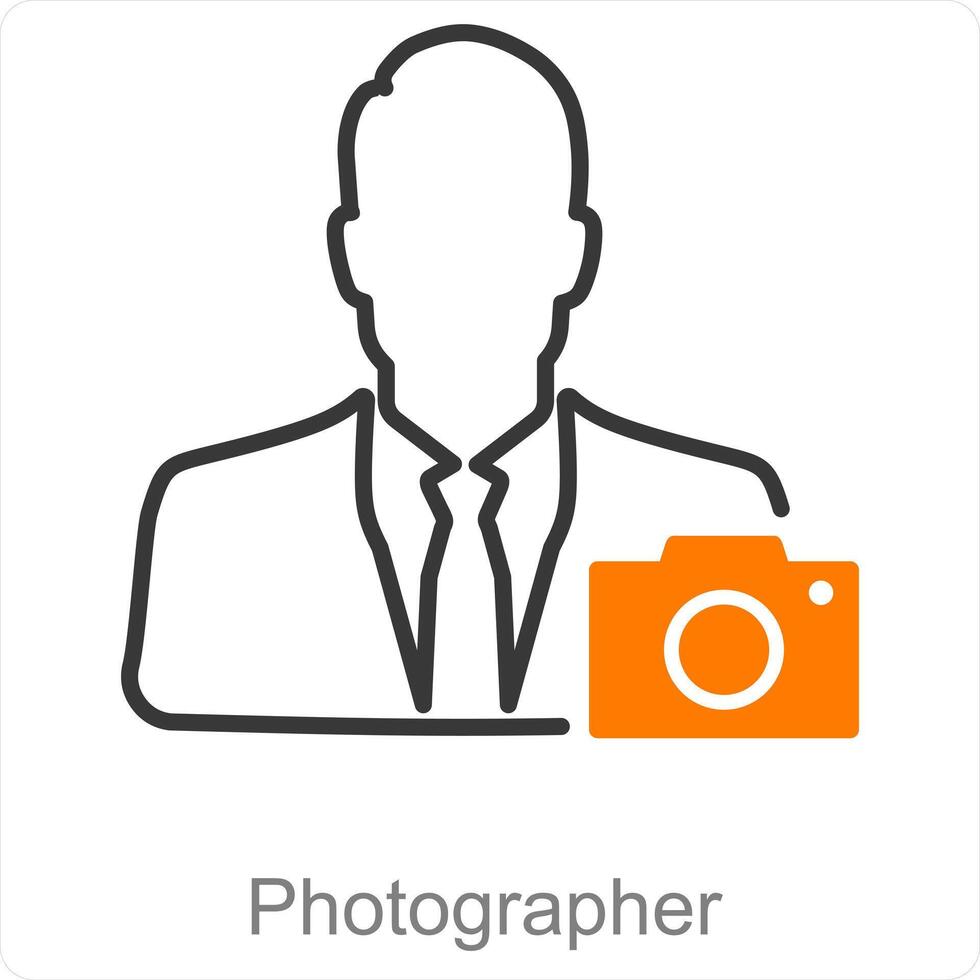 fotógrafo y cámara icono concepto vector