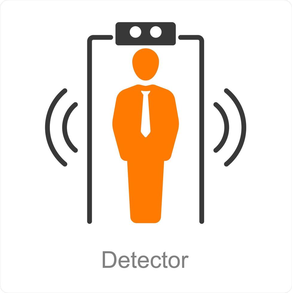 detector y seguridad icono concepto vector
