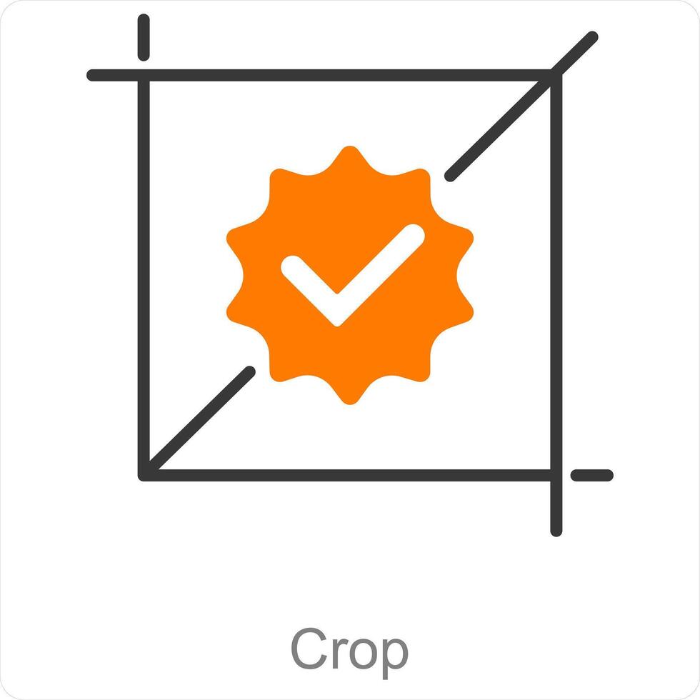 Crop and edit icon concept vector