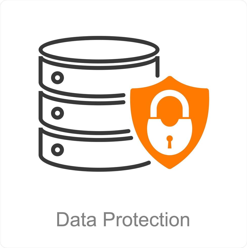 Data Protection and shield icon concept vector