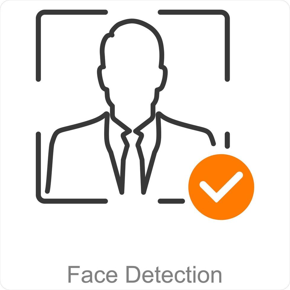 cara detección y facial icono concepto vector