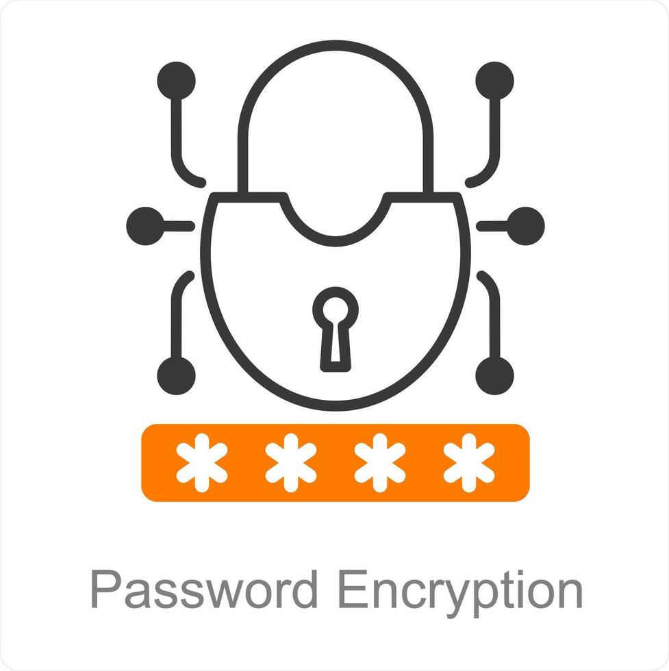 Password Encryption and security icon concept vector
