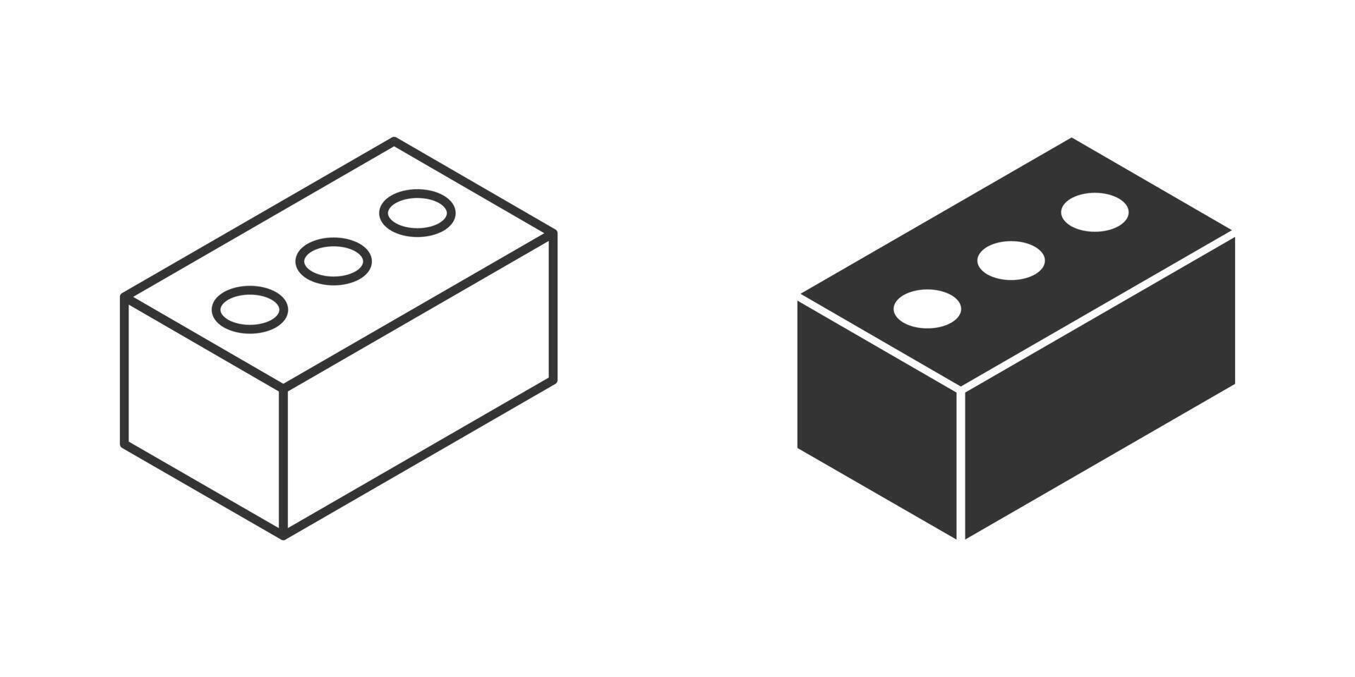 Brick icon in isometric style. Vector illustration.