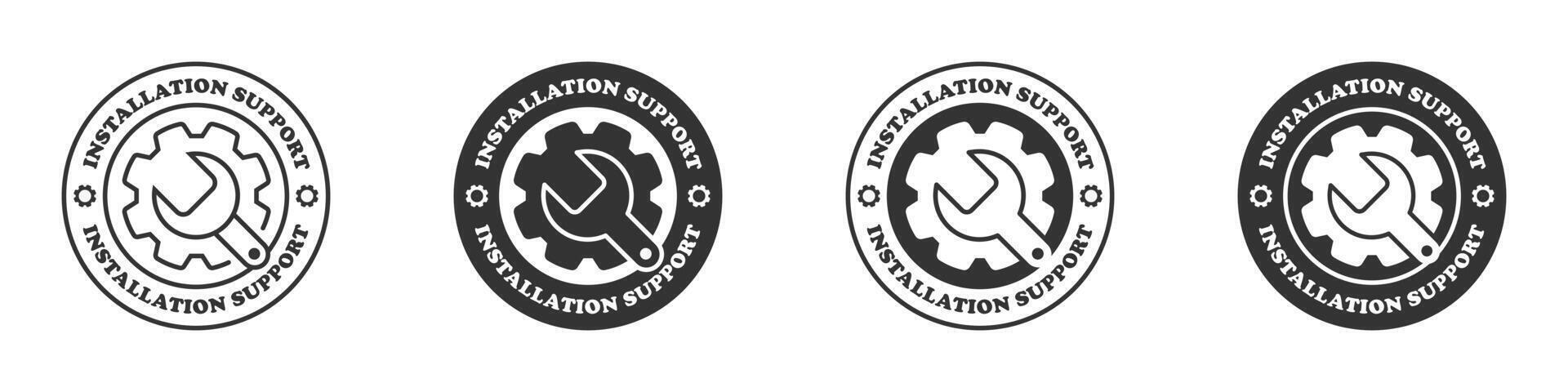 Installation support icon set. Vector illustration.