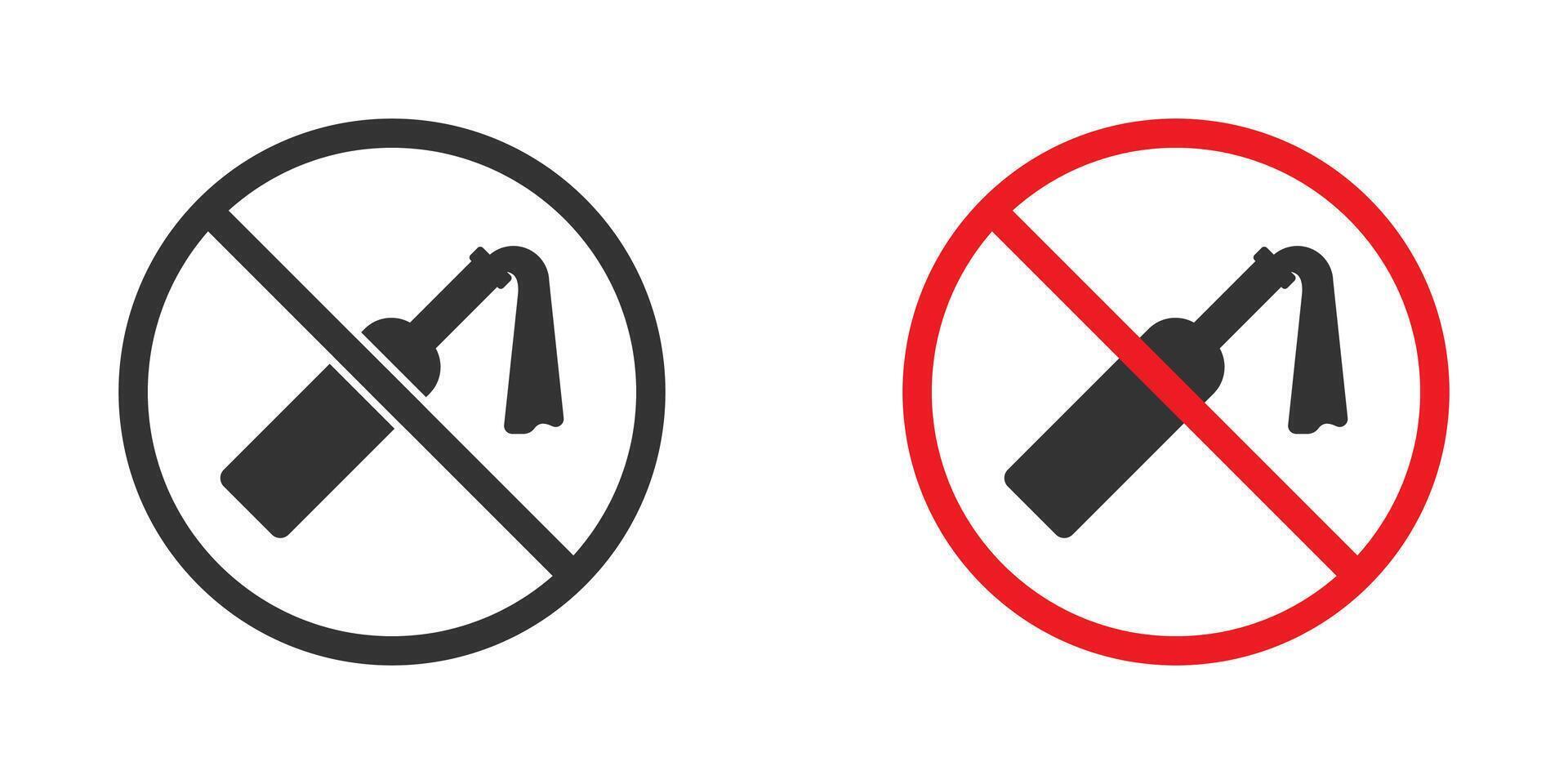 molotov cóctel prohibido símbolo. No alboroto signo. plano vector ilustración.