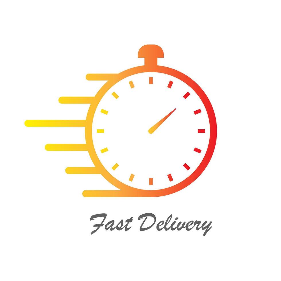 Quick time icon. Fast delivery concept . Vector illustration.