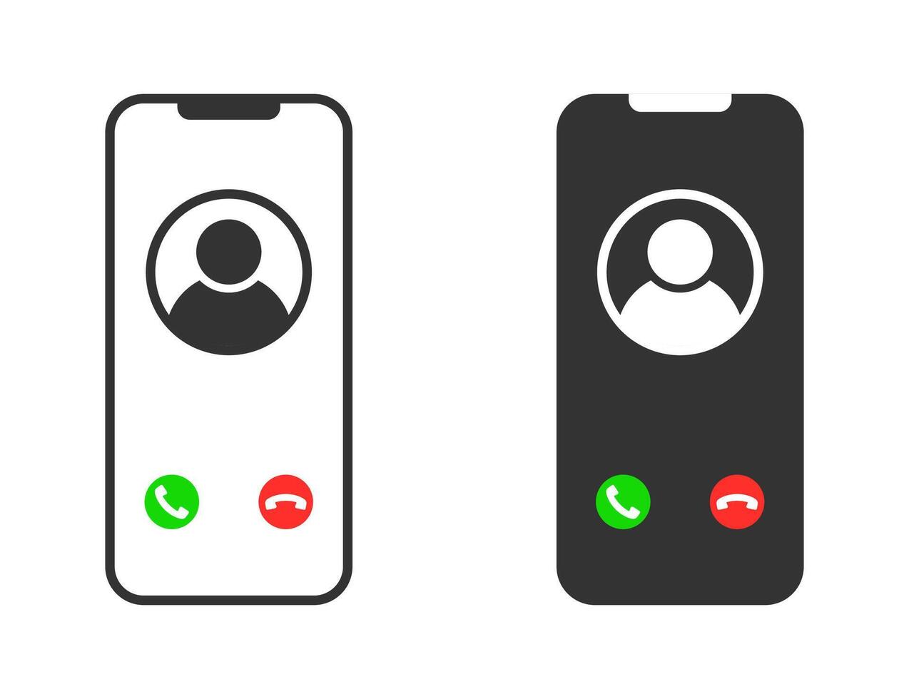 Mobile Call Screen. Vector Illustration.