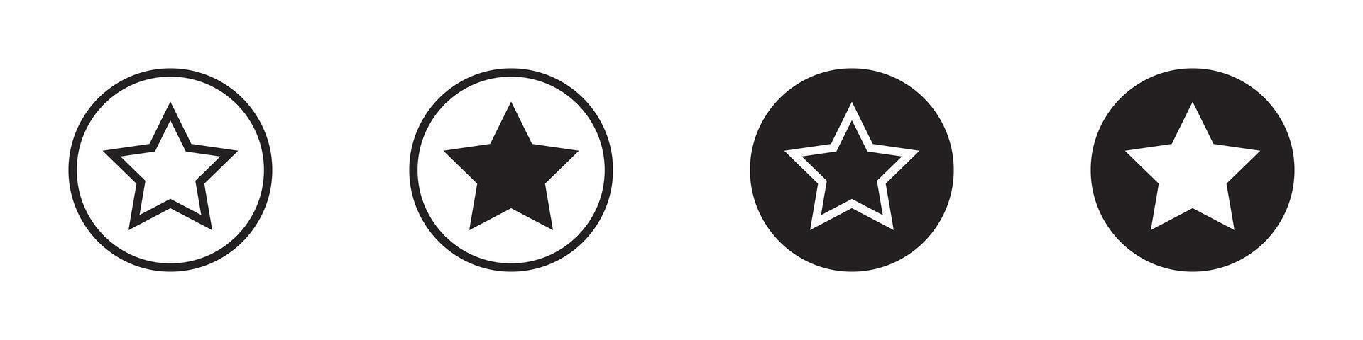 Star icon set. Vector illustration.