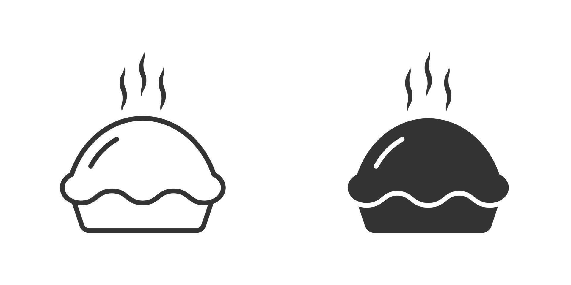 Pie icon. Simple design. Vector illustration.