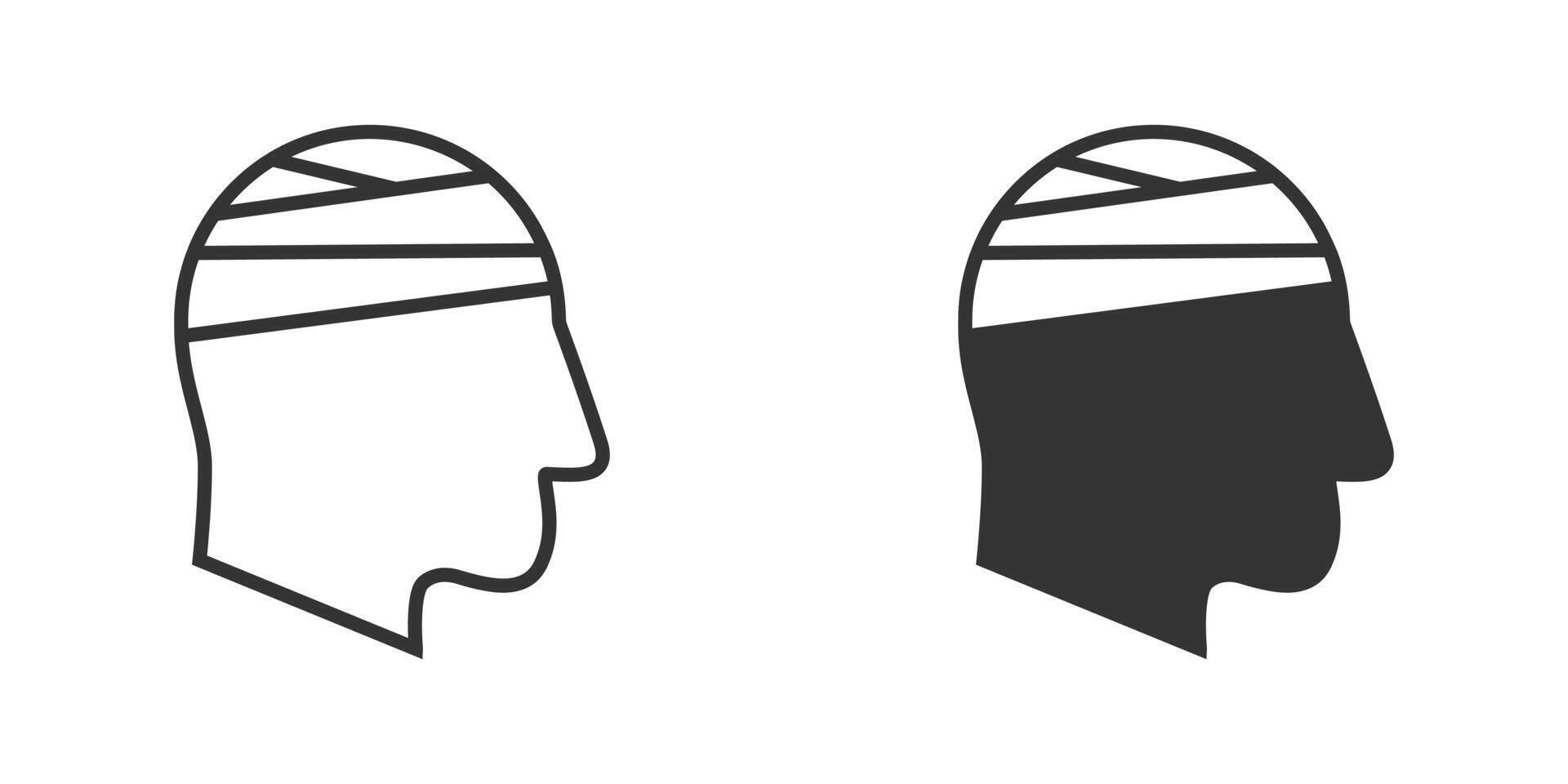 Bandaged head icon. Vector illustration.