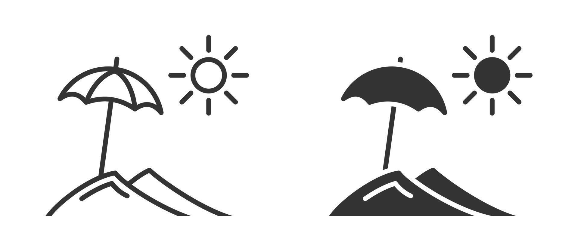 playa icono aislado en un blanco antecedentes. vector ilustración.