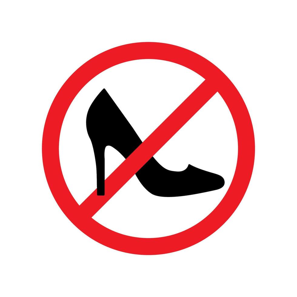 High heels forbidden sign. Vector illustration.