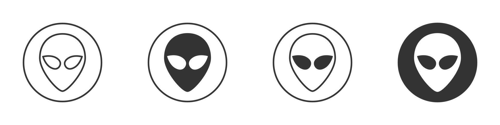 Extraterrestrial alien face or head symbol. Vector illustration.