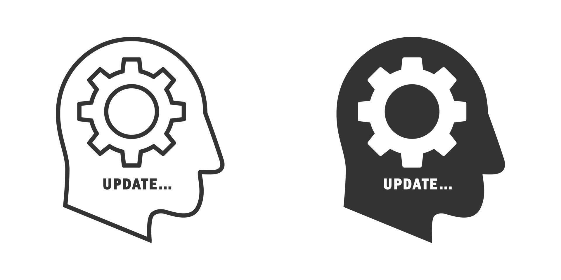 Brain update icon. Vector illustration.