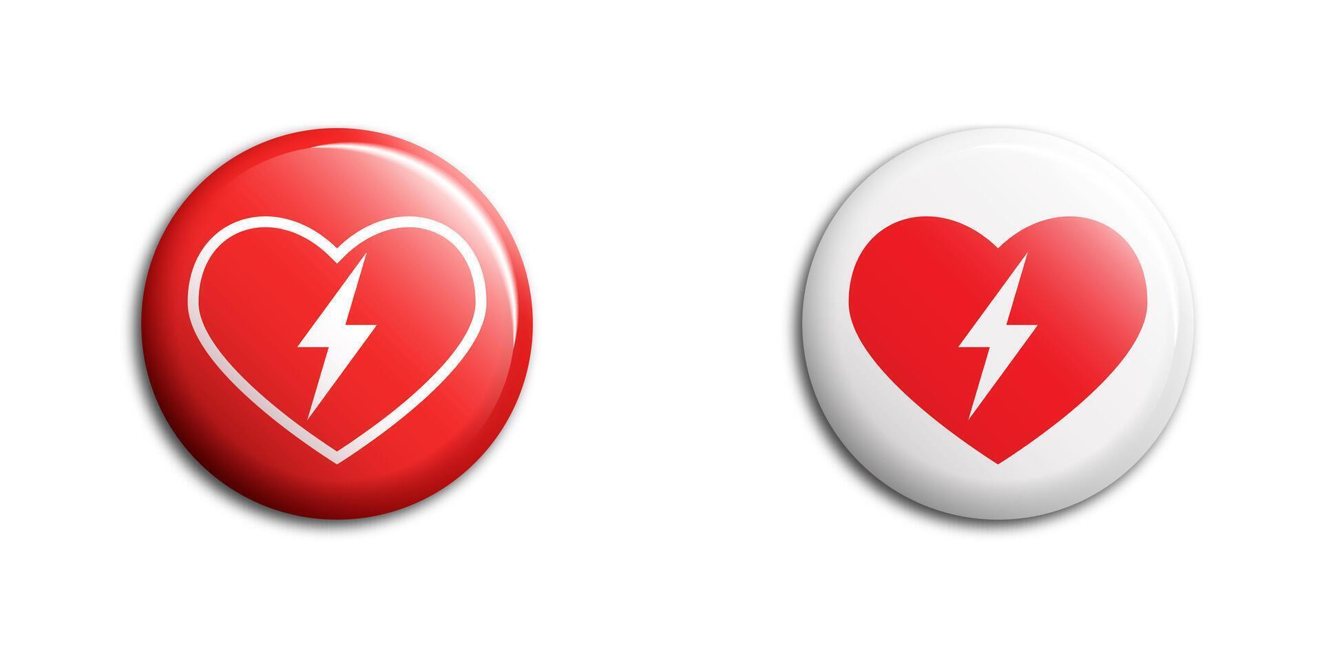 Heart and energy icon. Heart with a lightning icon. Vector illustration.
