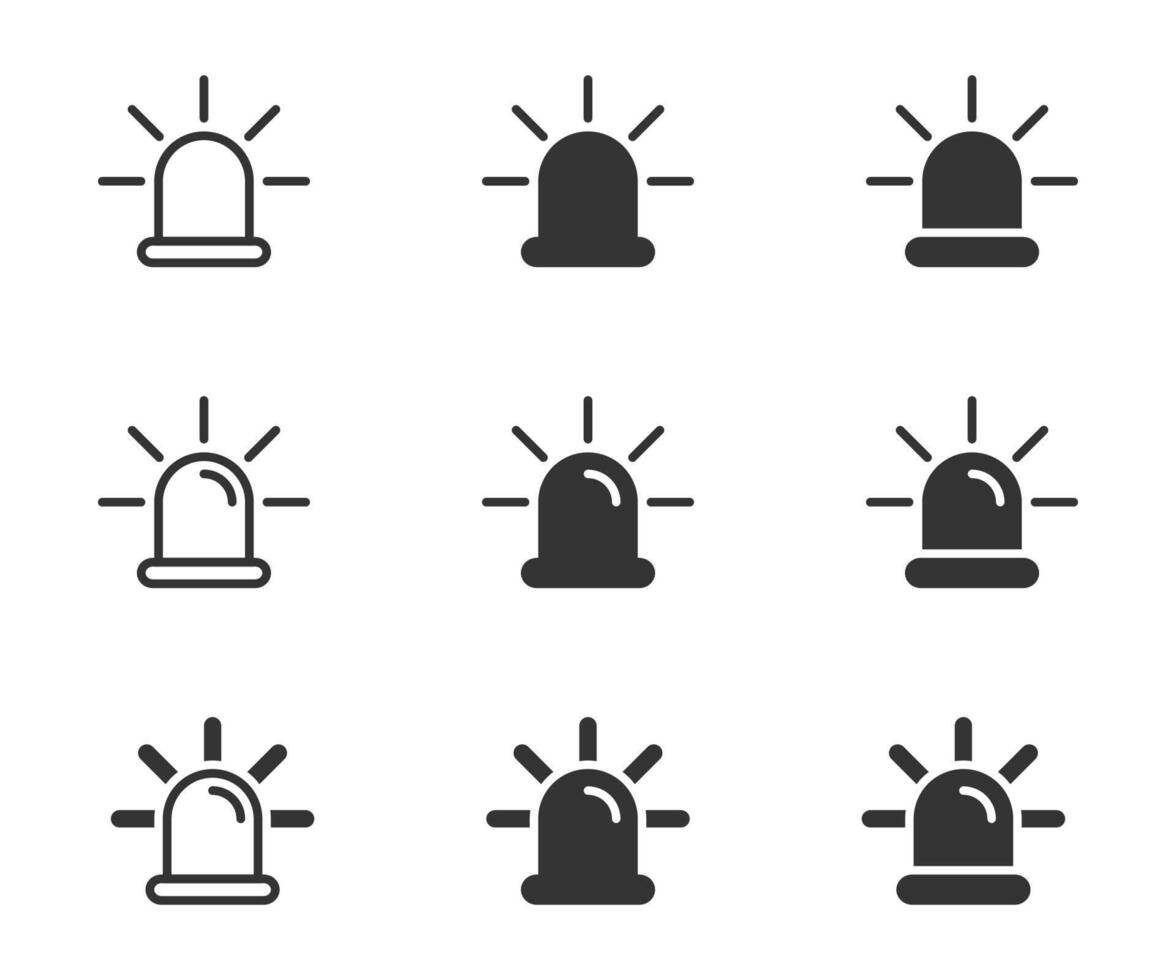 Siren icon set. Alarm icon. Vector illustration.