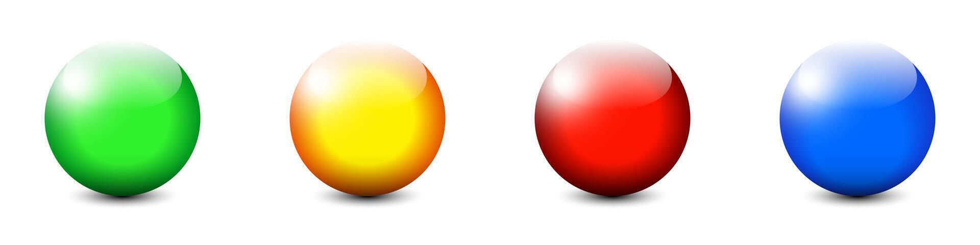lustroso de colores esferas colocar. brillante pelotas. plano vector ilustración.