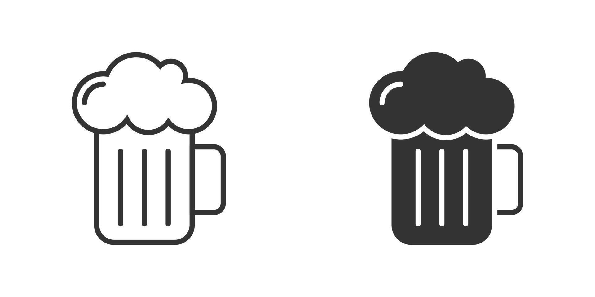 Mug of beer icon. Vector illustration.