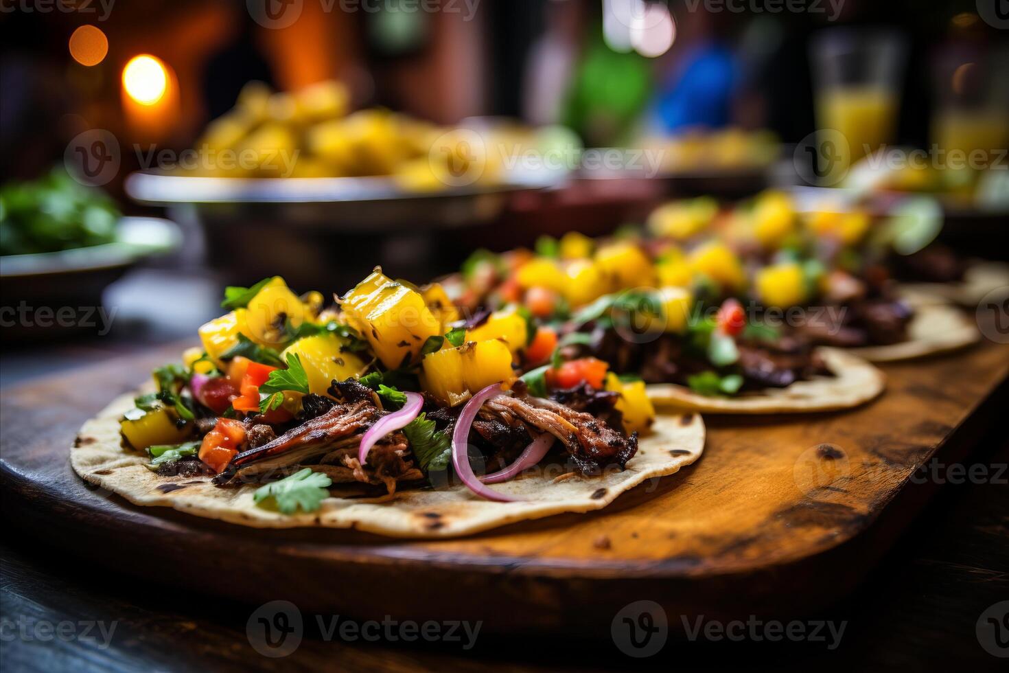AI generated Delicious tacos al pastor - authentic mexican street food