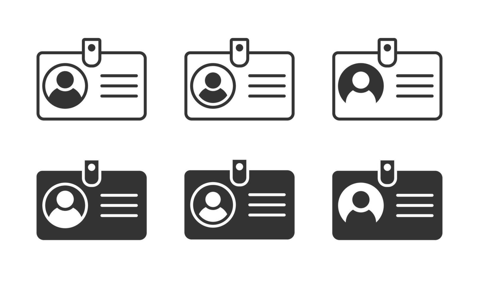 Id card icon set. Identification card symbol. Vector illustration.