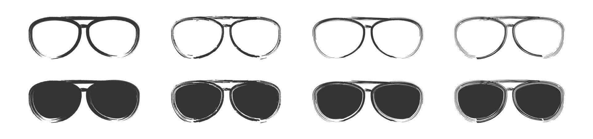 Hand drawn sun glasses icon. Vector illustration.