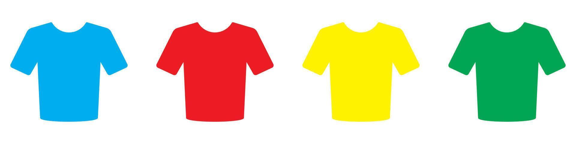 T-shirt template design. Four colors set. FVector illustration. vector