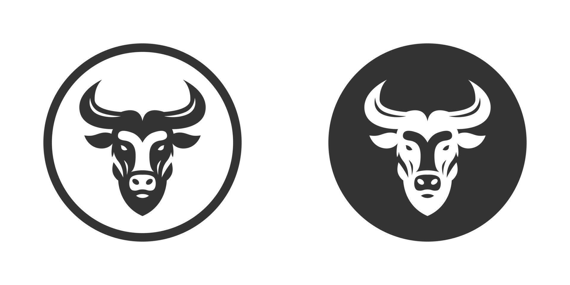Bull head icon. Vector illustration.