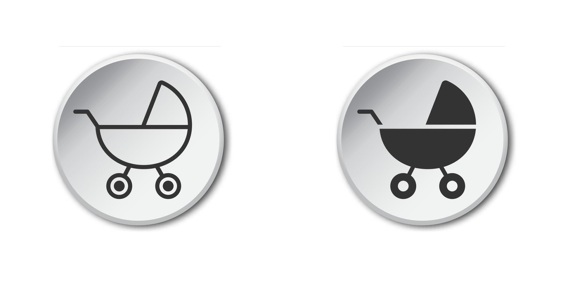 Baby stroller icon. Simple baby carriage icon. Vector illustration.