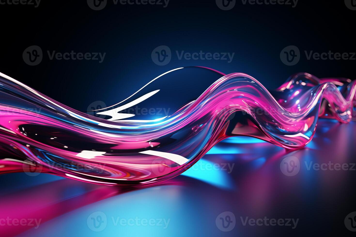 AI generated Bright and colorful abstract neon wave for background and graphic design element photo