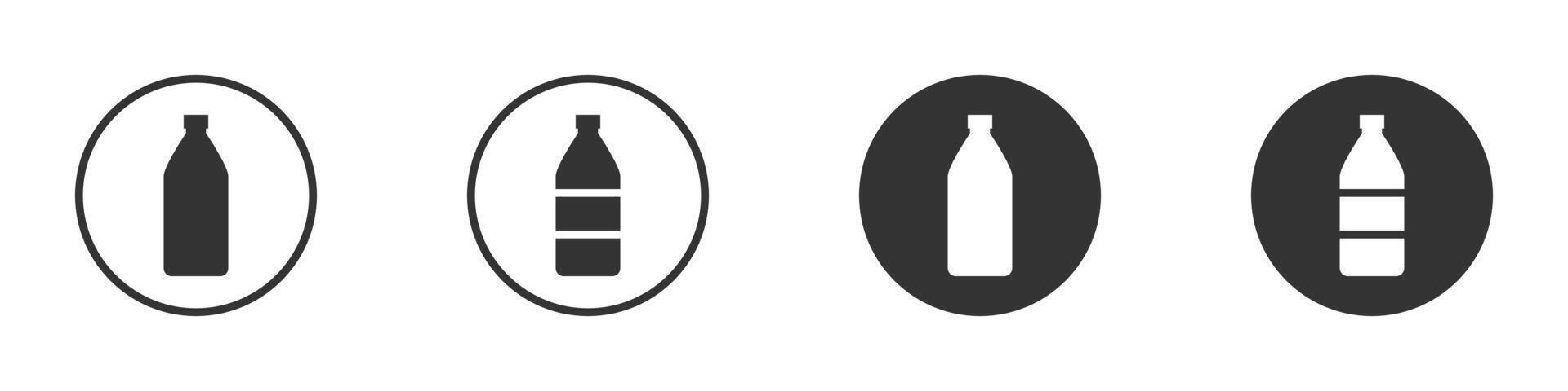 Bottle icon set. Plastic bottle symbol. Flat vector illustration.