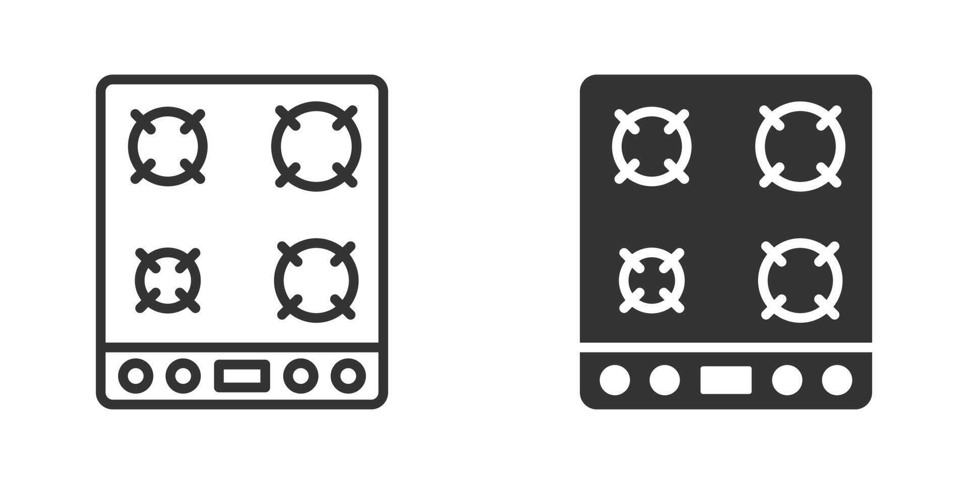 Gas stove icon. Vector illustration.
