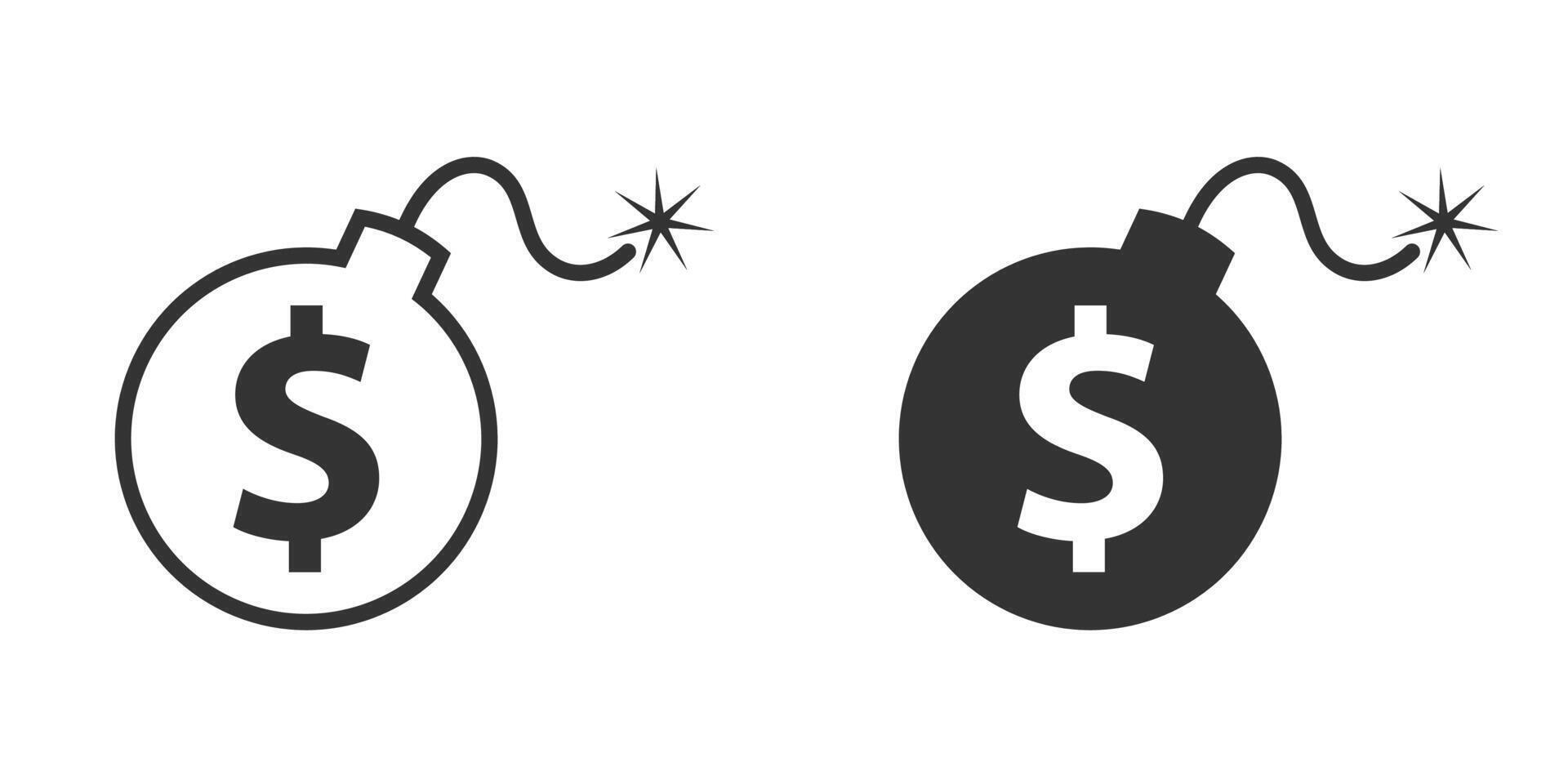 bomba con un dólar icono. vector ilustración.