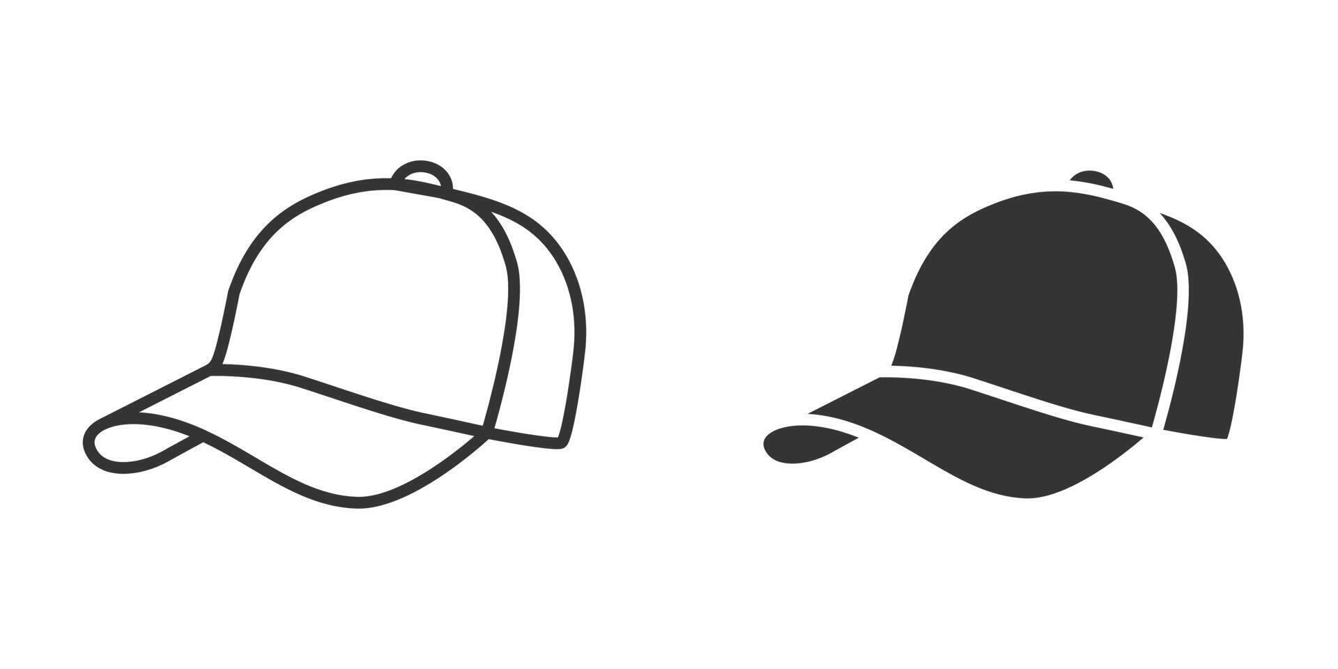 Baseball hat icon. Cap icon. Vector illustration.